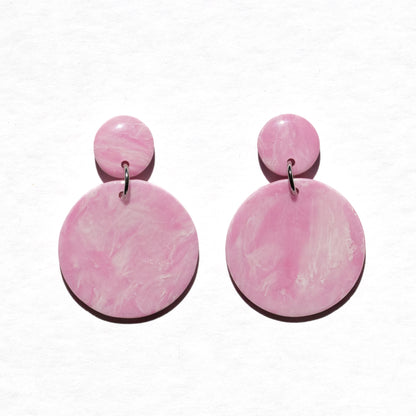 Pink Marble - oorhangers 1