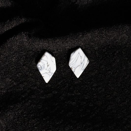White Marble - oorknopjes 2