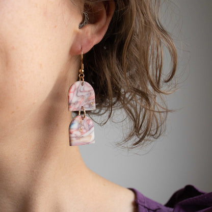 Pink & Blue Howlite - oorhangers 6